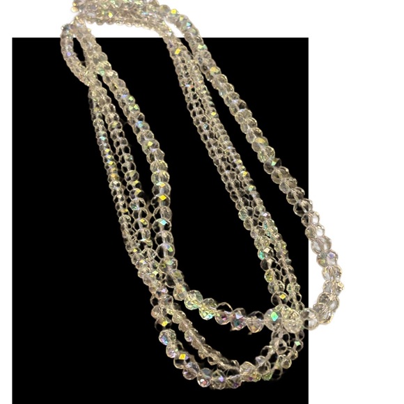 Donna Dressler 1980’s Graduated AB Crystal Bead Necklace 22” - Picture 12 of 13